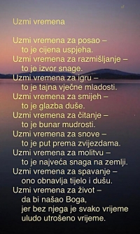 UZMI VREMENA ZA ŽIVOT!